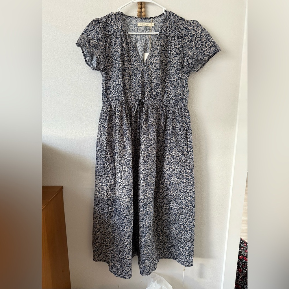 Floral Print Navy Dress